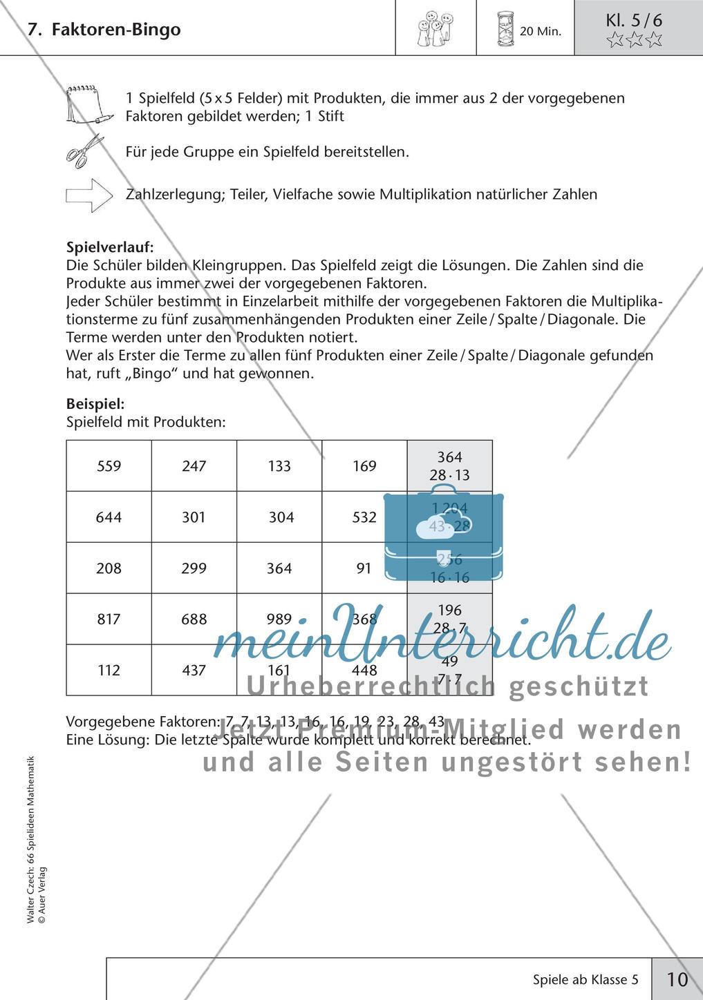 Spielideen Mathematik ab Klasse 5 Preview 12