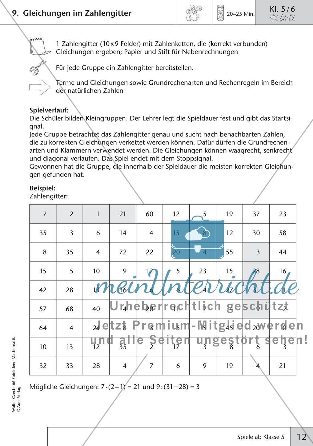 Spielideen Mathematik ab Klasse 5 Preview 14