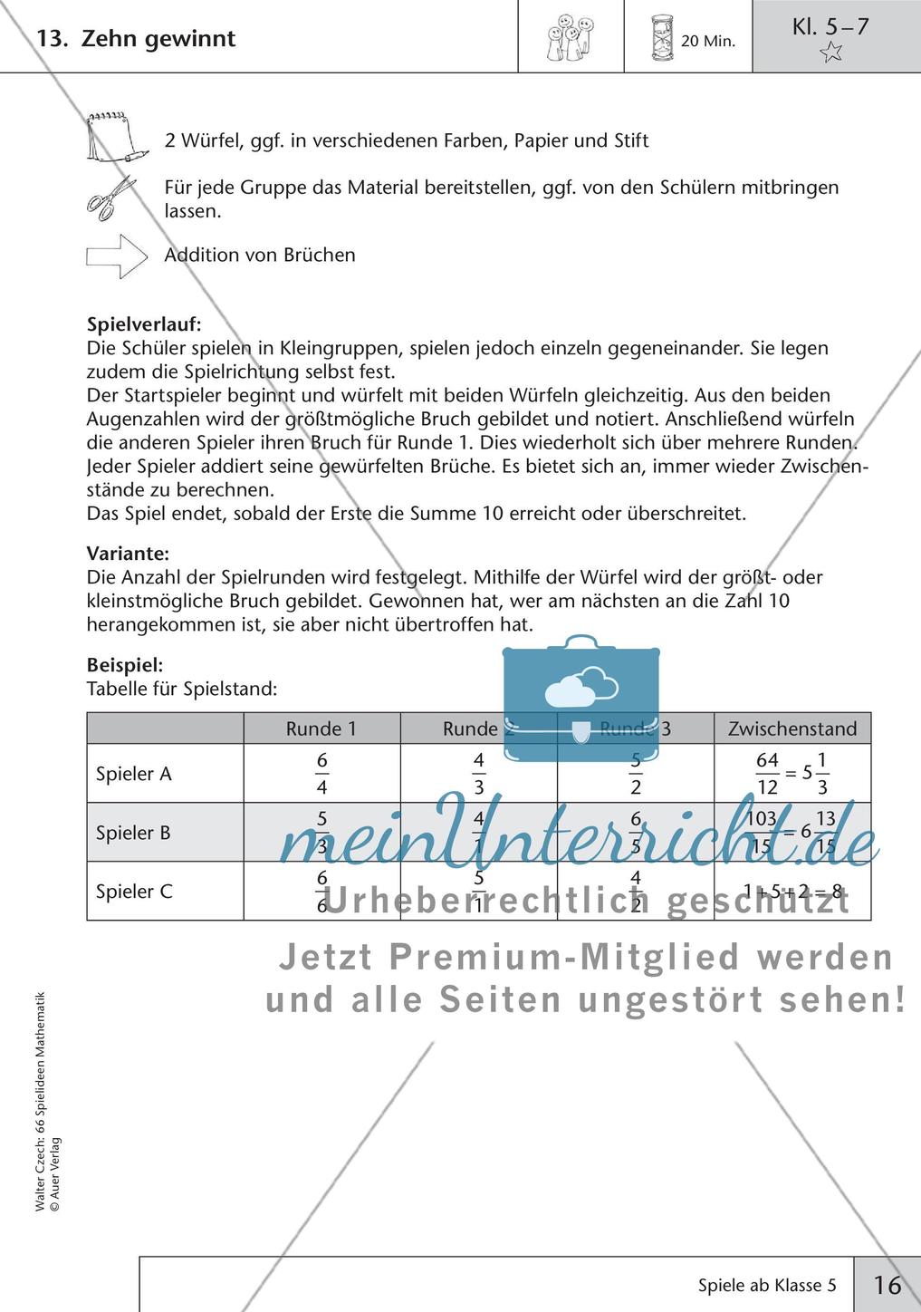 Spielideen Mathematik ab Klasse 5 Preview 18