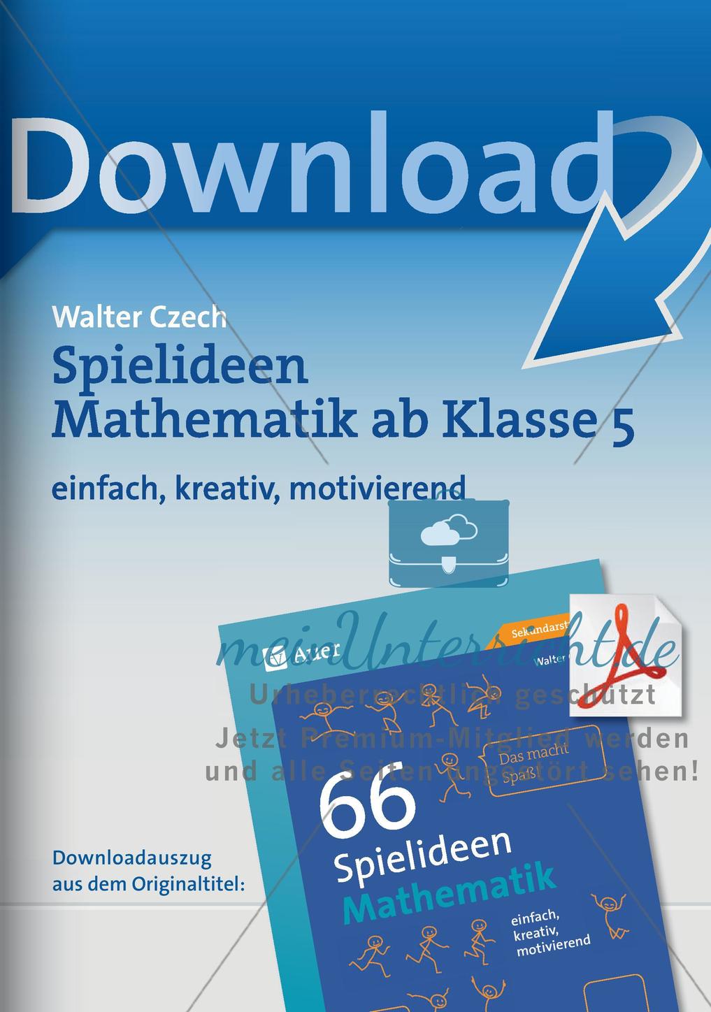 Spielideen Mathematik ab Klasse 5 Preview 1