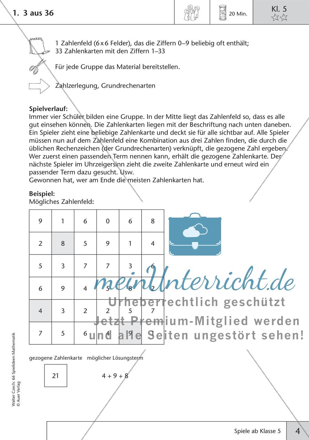 Spielideen Mathematik ab Klasse 5 Preview 6