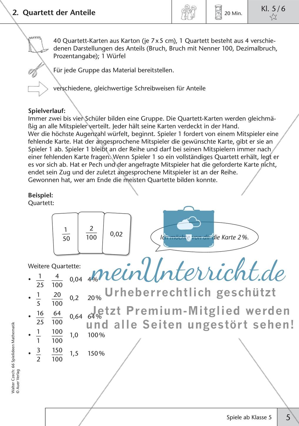 Spielideen Mathematik ab Klasse 5 Preview 7