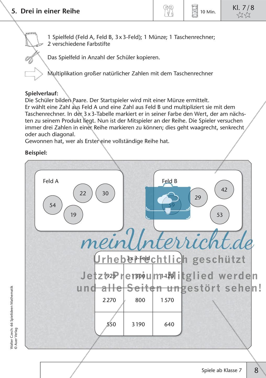 Spielideen Mathematik ab Klasse 7 Preview 10