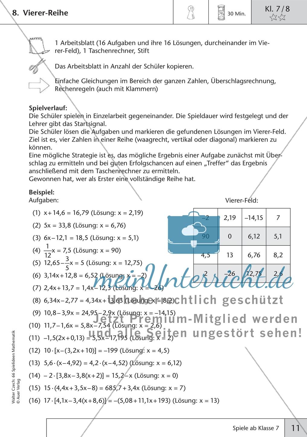 Spielideen Mathematik ab Klasse 7 Preview 13