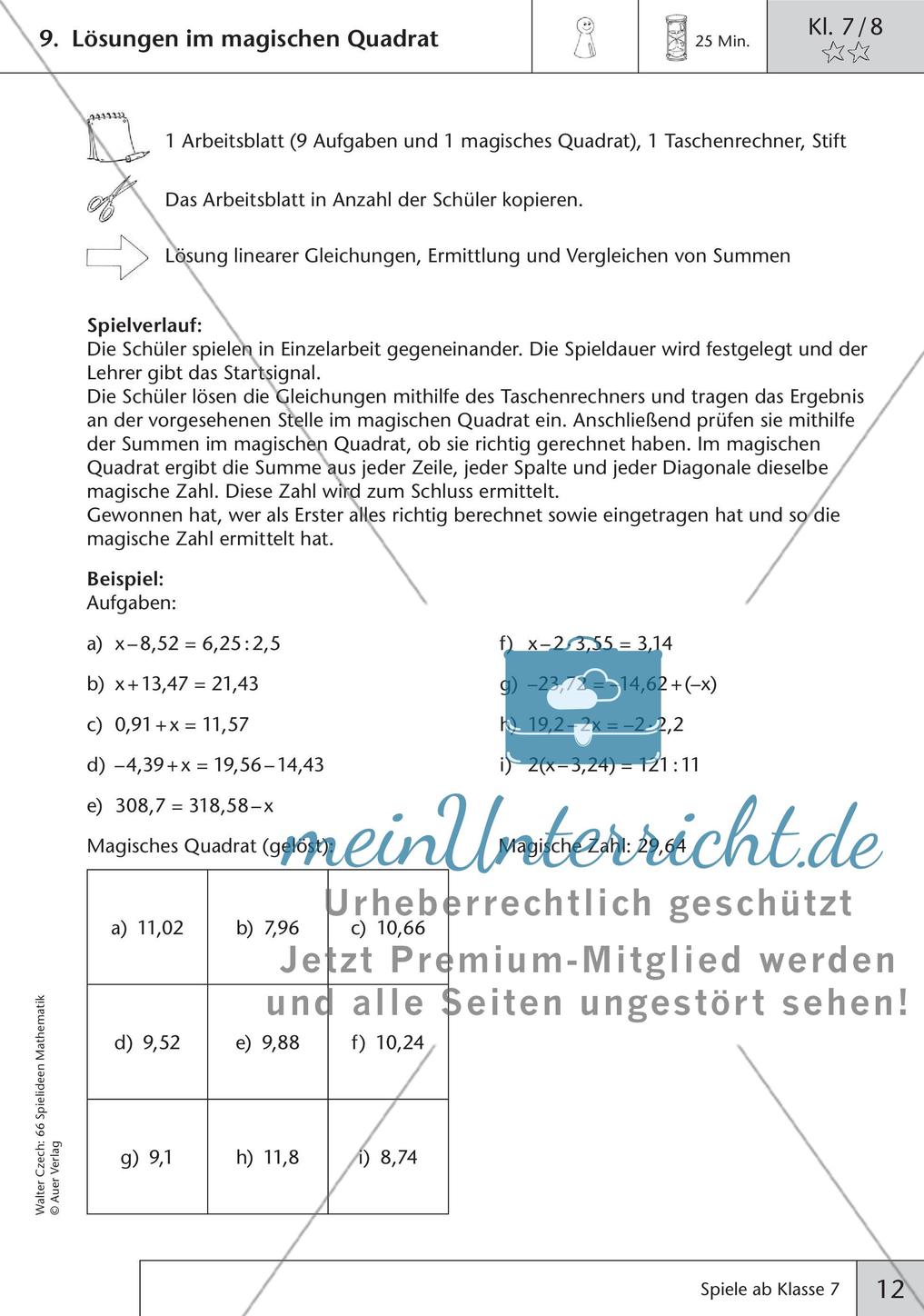 Spielideen Mathematik ab Klasse 7 Preview 14