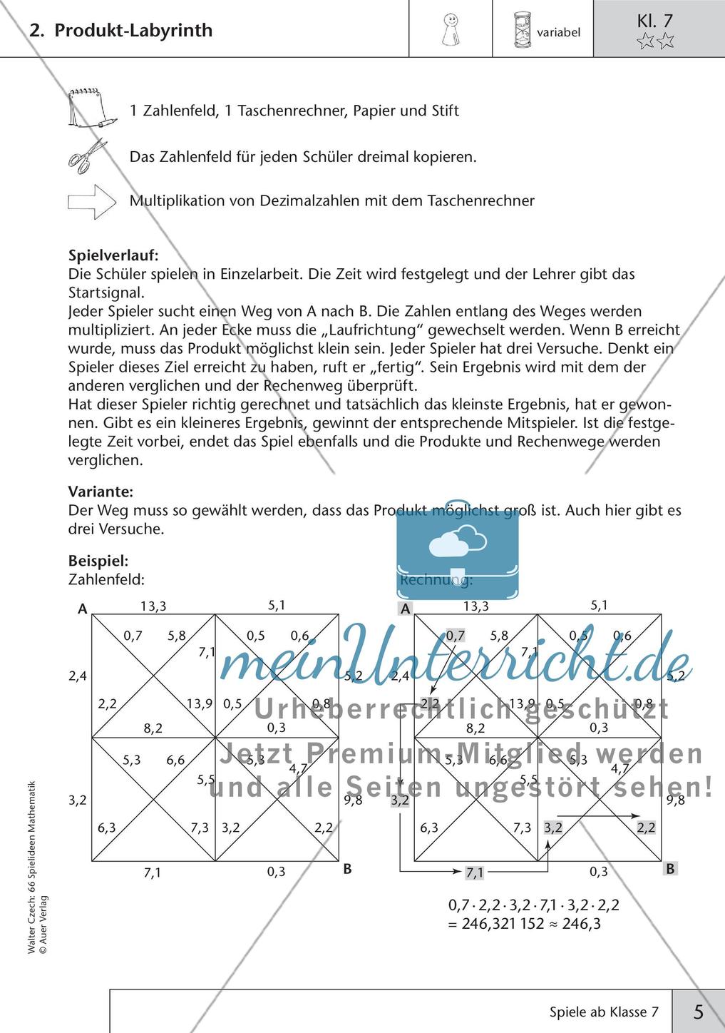 Spielideen Mathematik ab Klasse 7 Preview 7