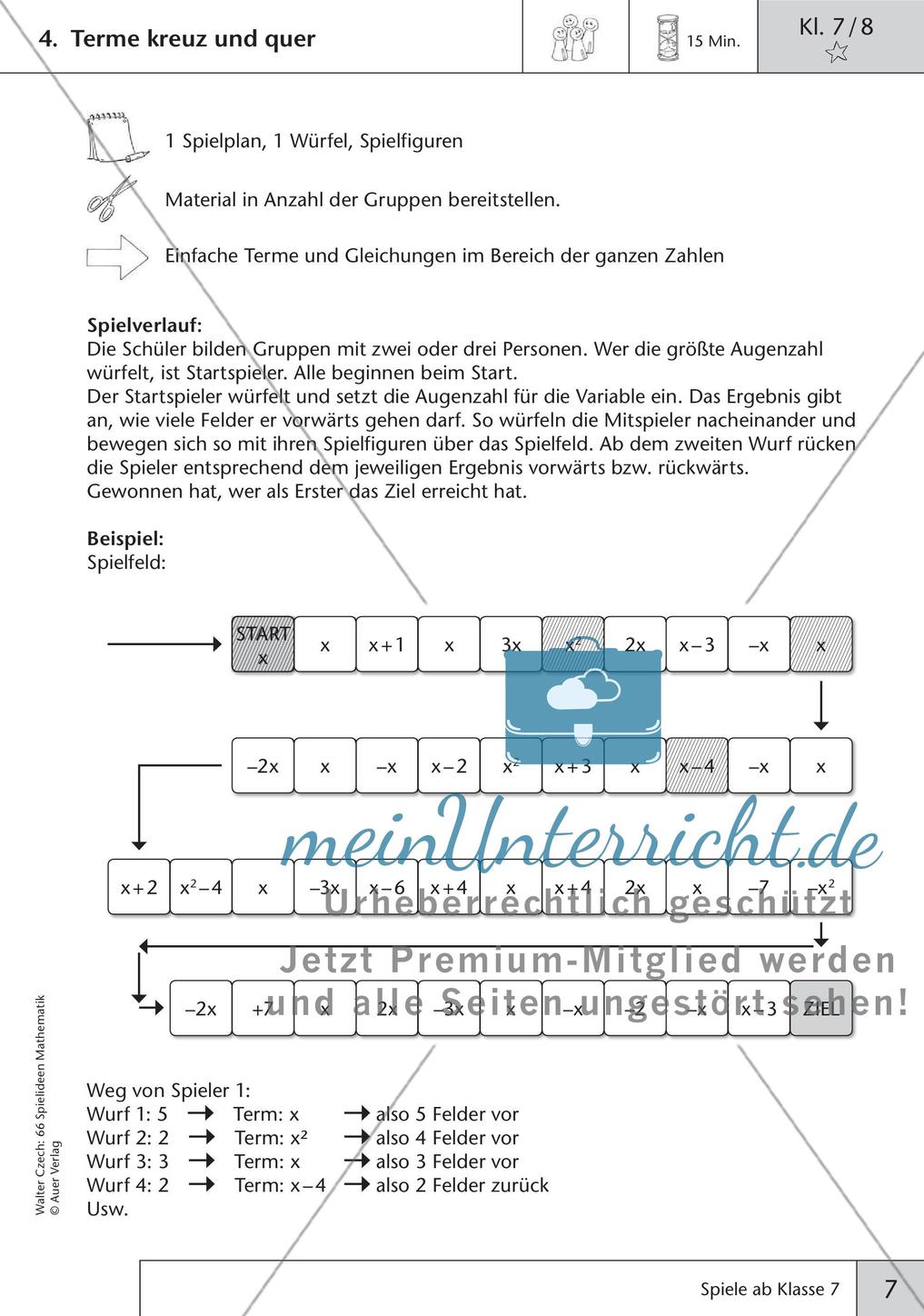 Spielideen Mathematik ab Klasse 7 Preview 9