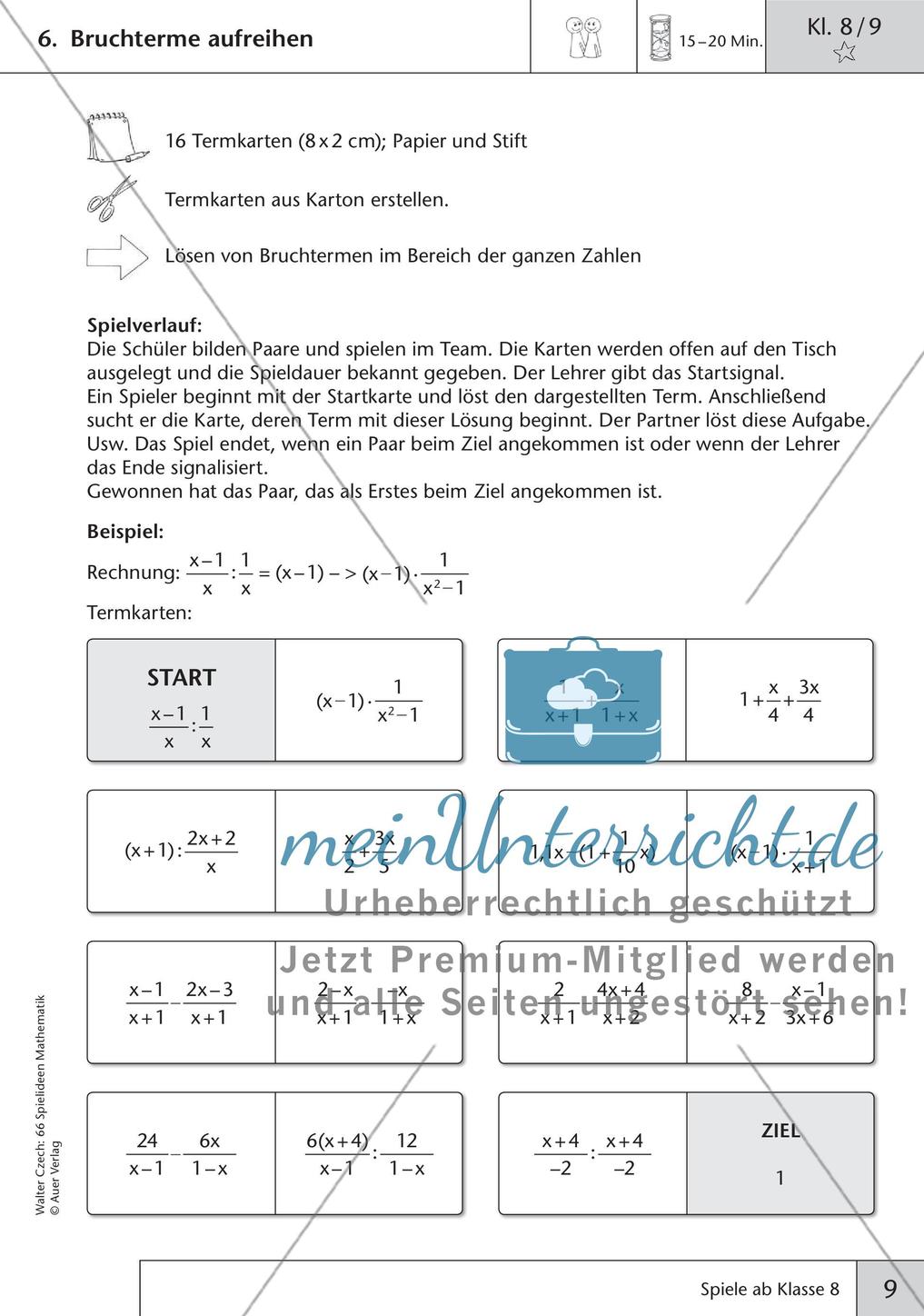 Spielideen Mathematik ab Klasse 8 Preview 11