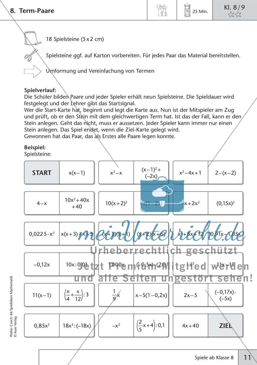 Spielideen Mathematik ab Klasse 8 Preview 13