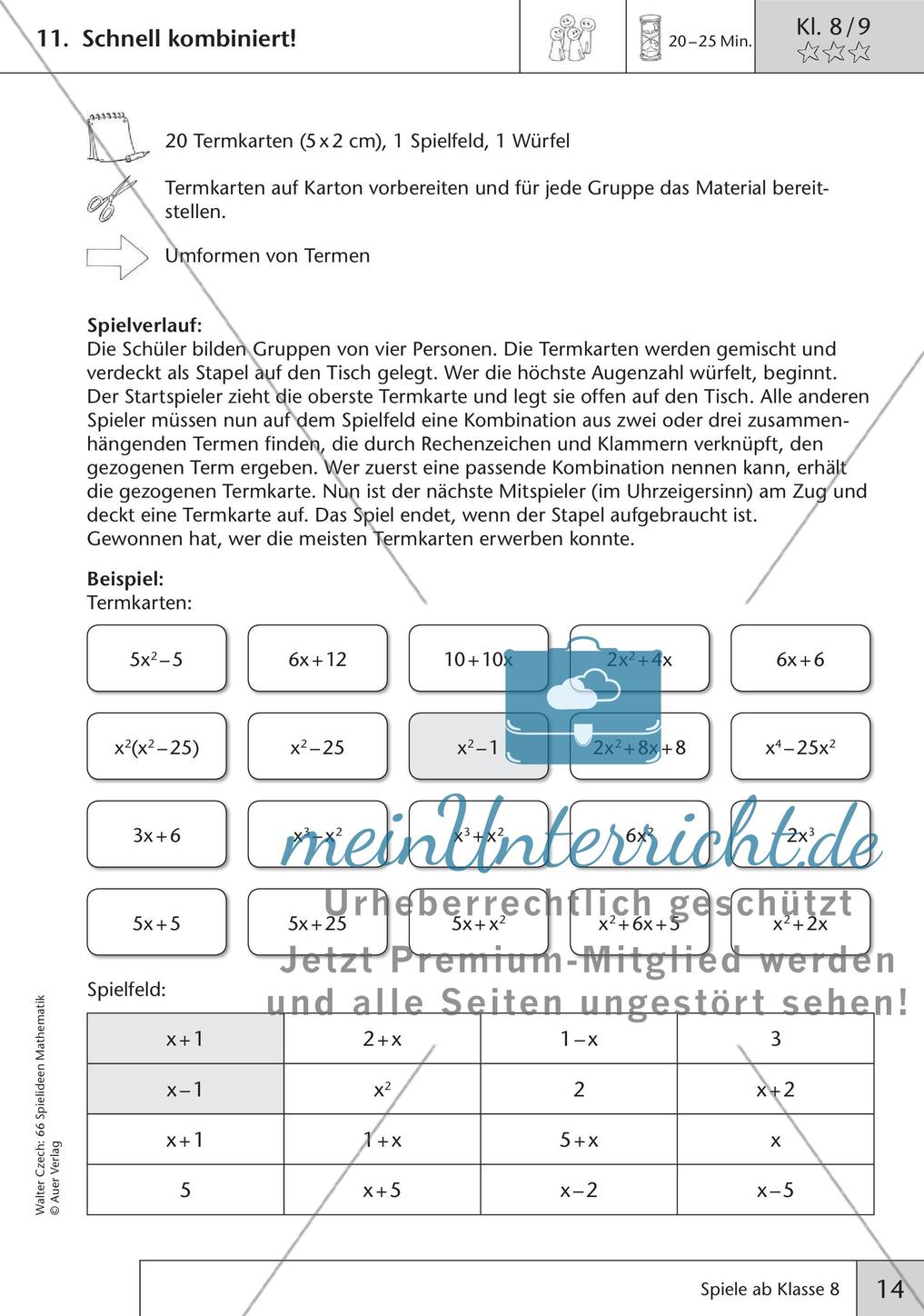 Spielideen Mathematik ab Klasse 8 Preview 16