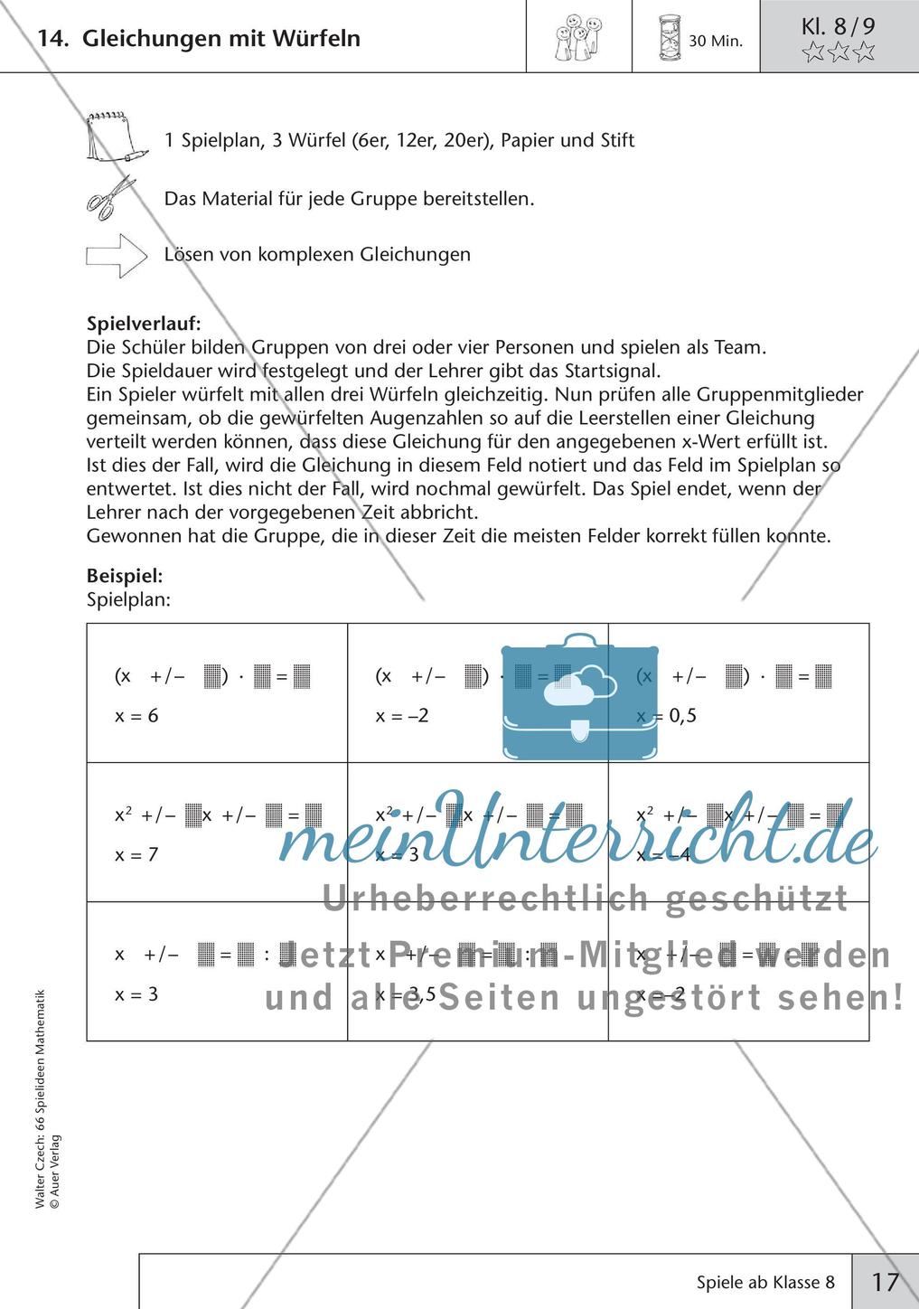 Spielideen Mathematik ab Klasse 8 Preview 19