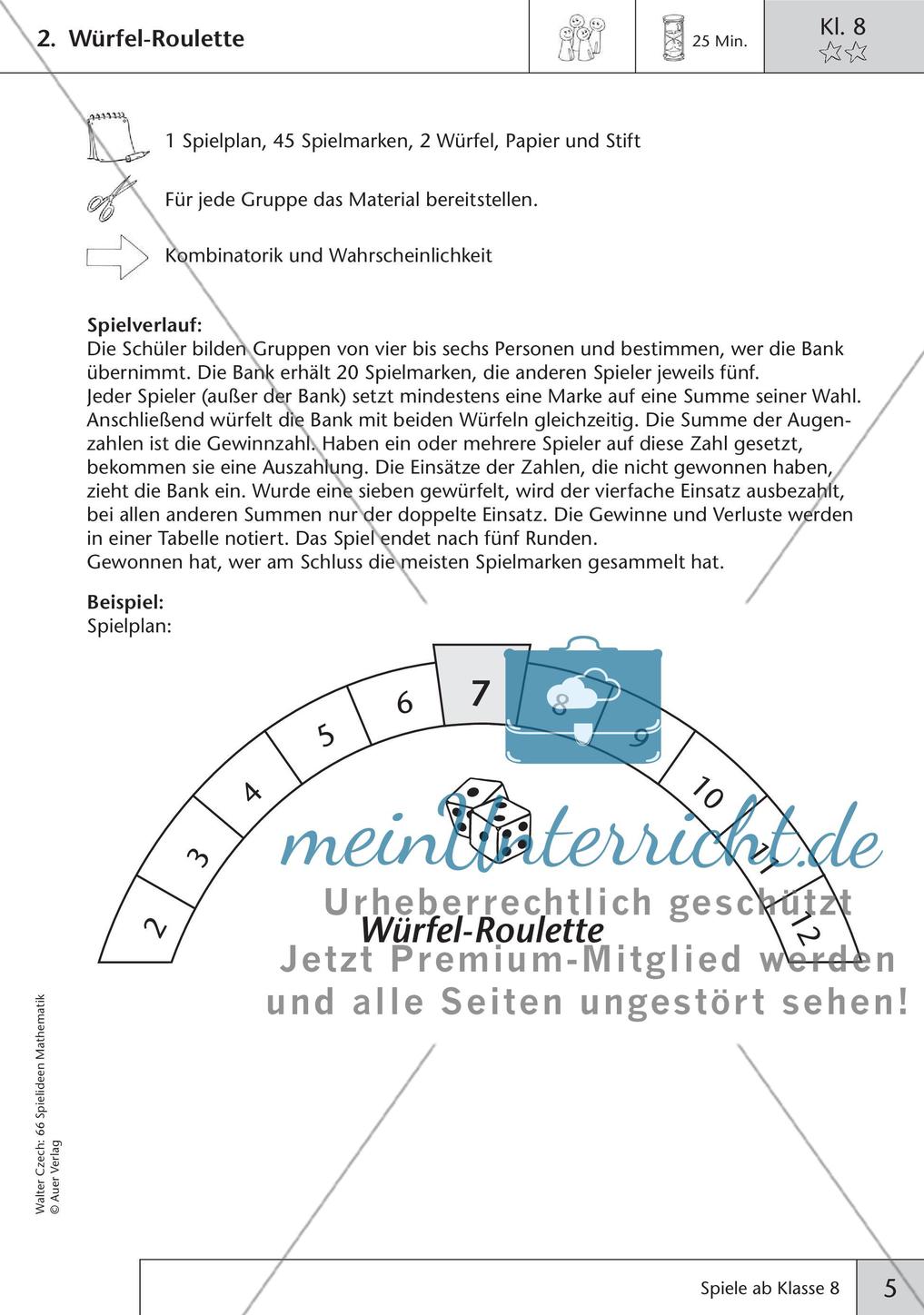Spielideen Mathematik ab Klasse 8 Preview 7