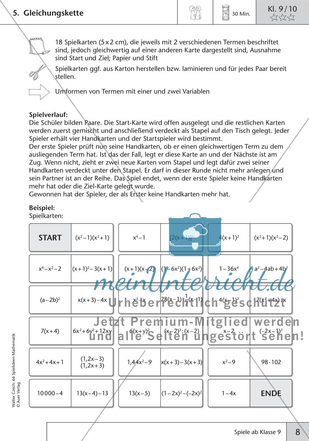 Spielideen Mathematik ab Klasse 9 Preview 10