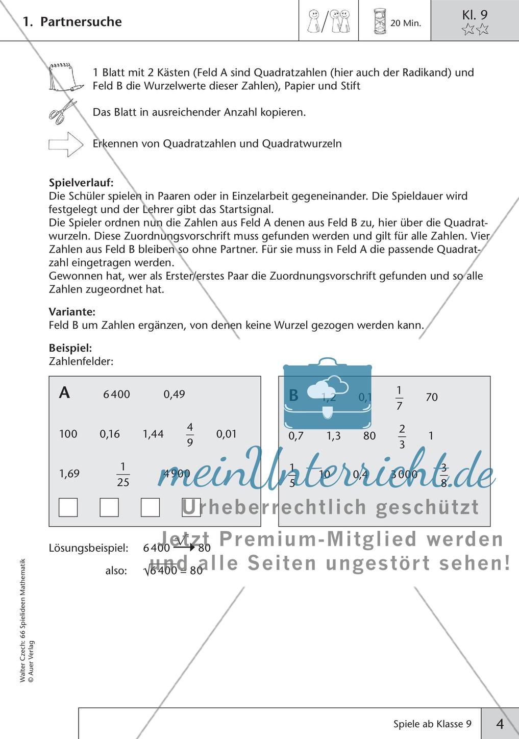 Spielideen Mathematik ab Klasse 9 Preview 6