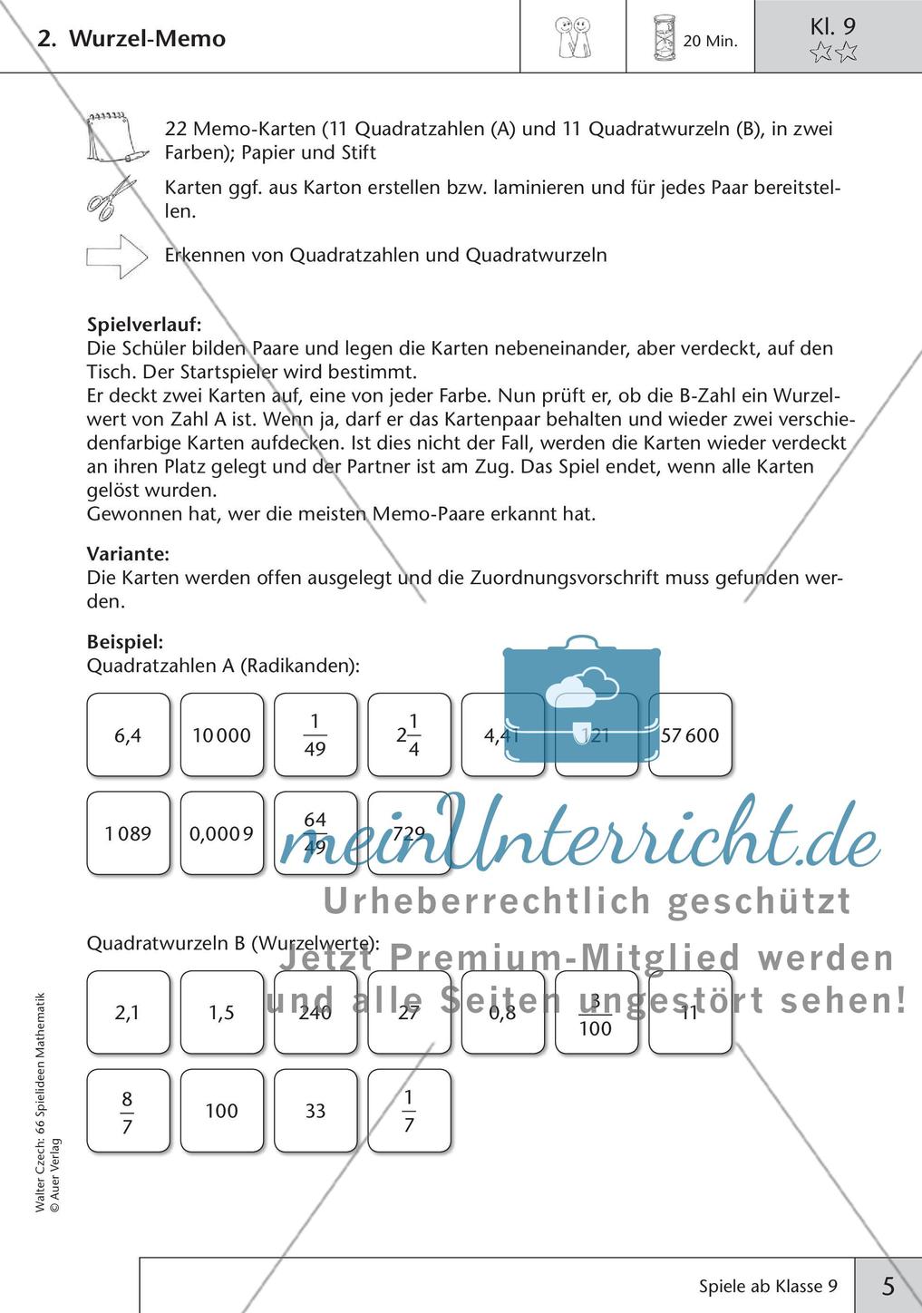 Spielideen Mathematik ab Klasse 9 Preview 7