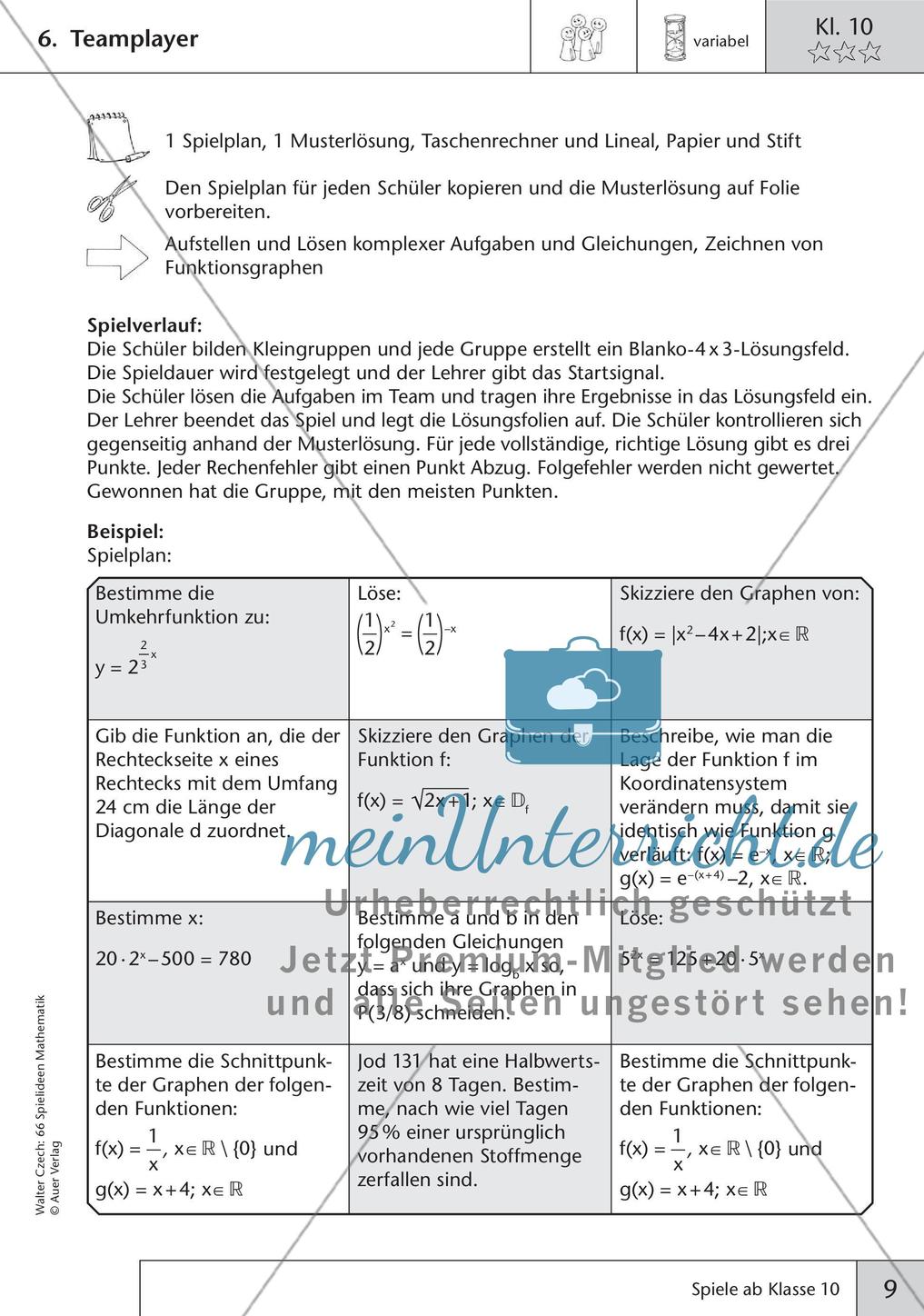 Spielideen Mathematik ab Klasse 10 Preview 11