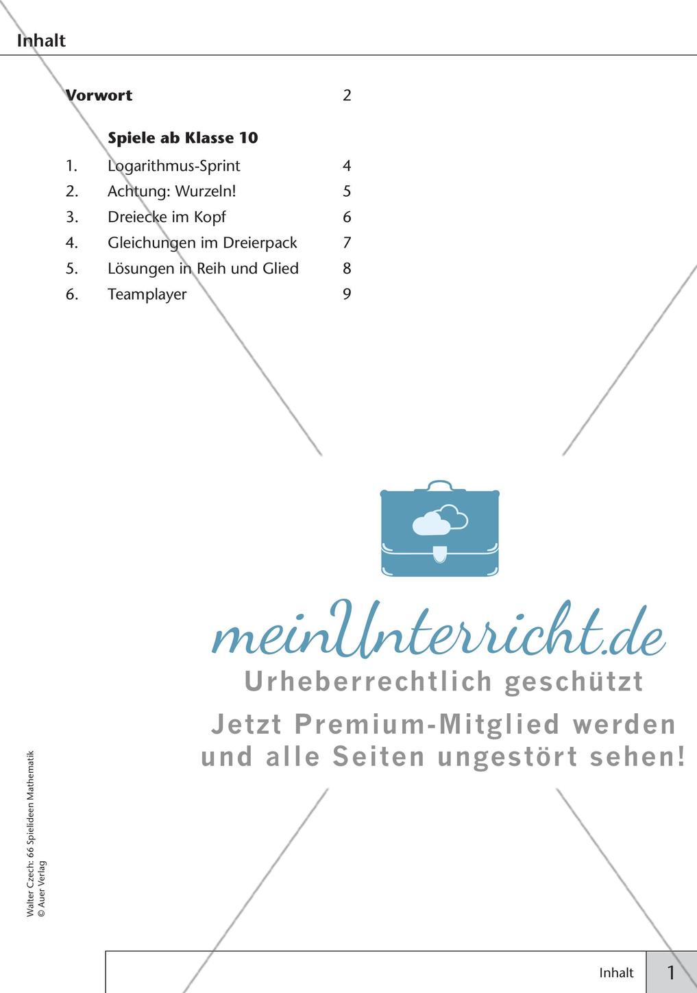 Spielideen Mathematik ab Klasse 10 Preview 3