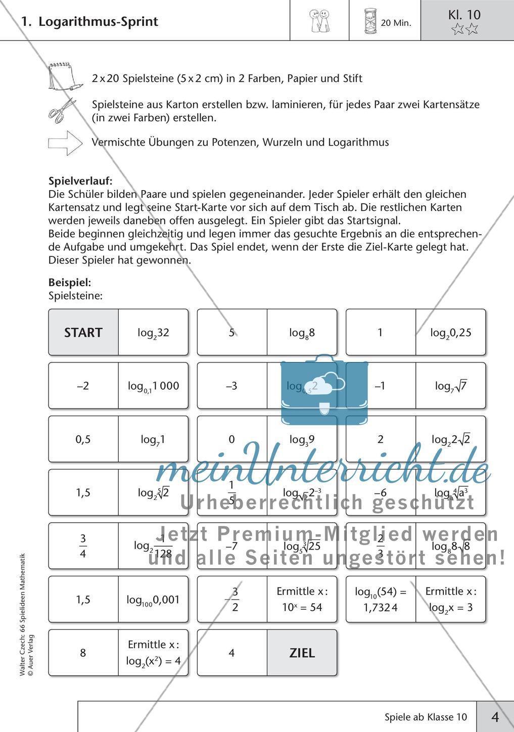 Spielideen Mathematik ab Klasse 10 Preview 6