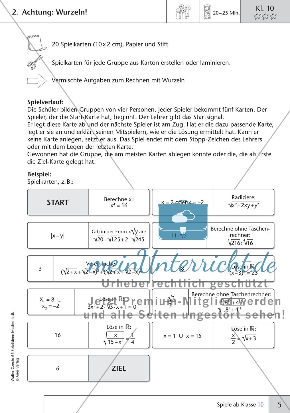 Spielideen Mathematik ab Klasse 10 Preview 7