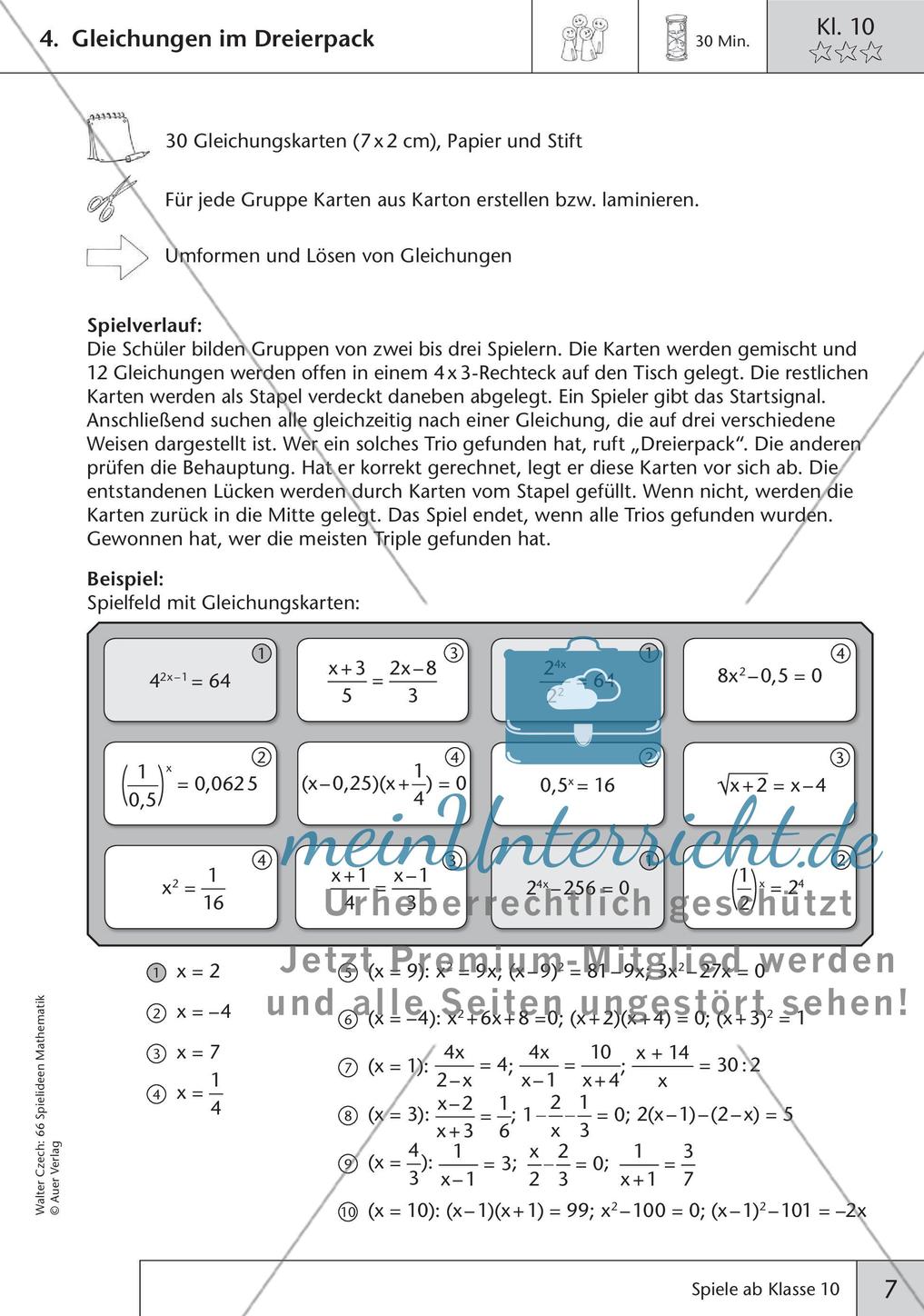 Spielideen Mathematik ab Klasse 10 Preview 9