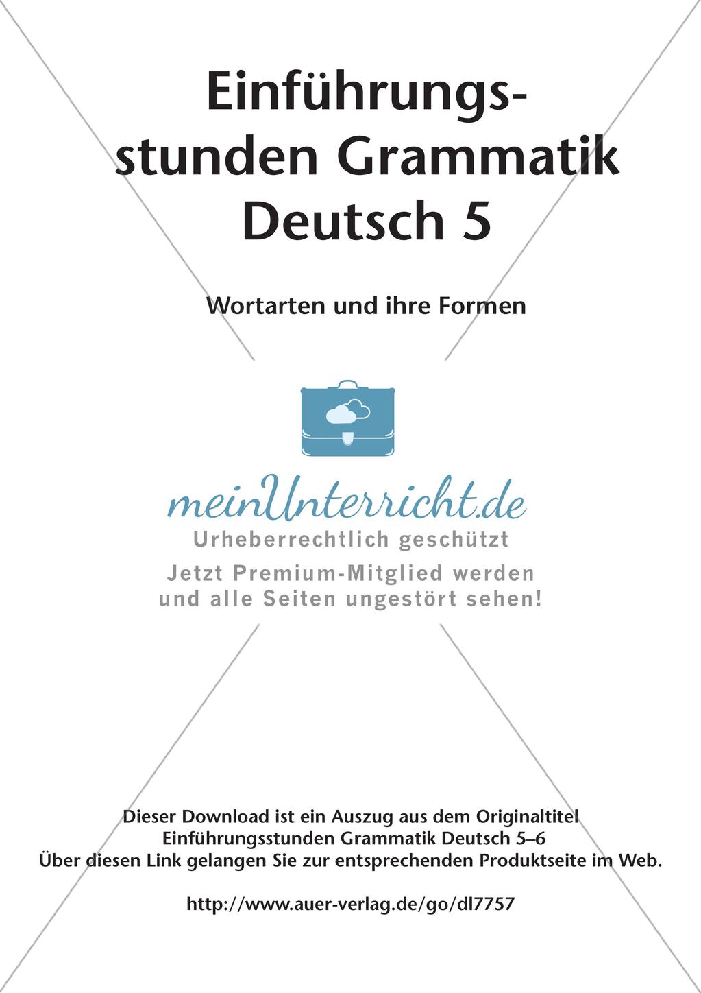 Wortarten und ihre Formen Preview 2