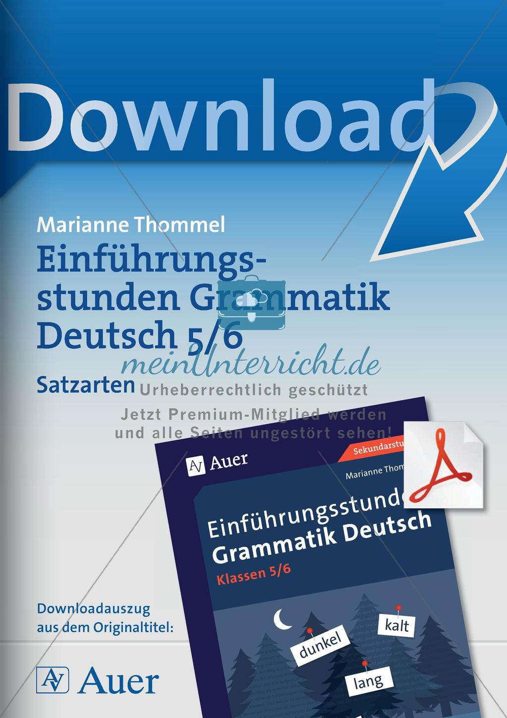 Unterscheidung von Satzarten Preview 1