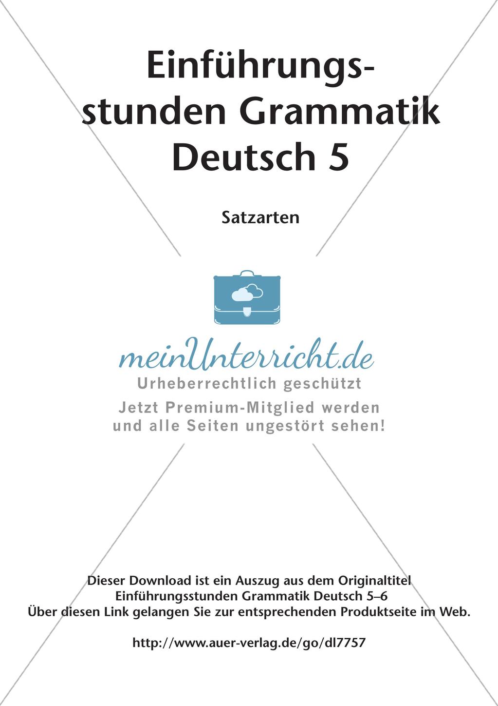 Unterscheidung von Satzarten Preview 2