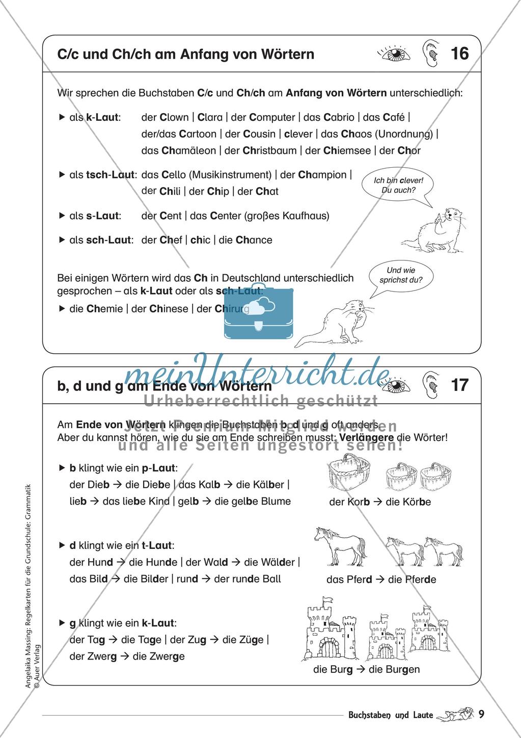 Regelkarten Grammatik: Buchstaben und Laute Preview 11