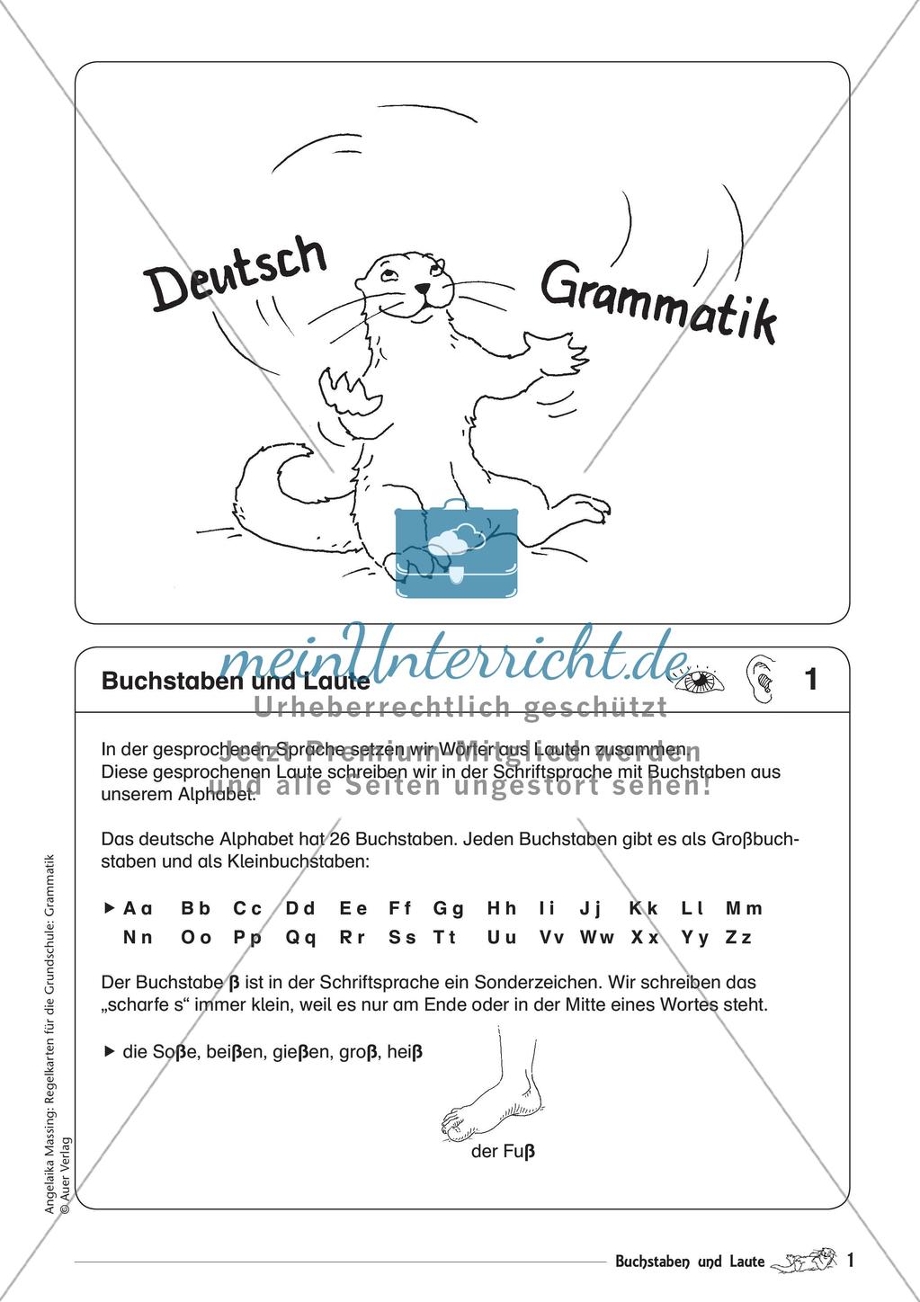 Regelkarten Grammatik: Buchstaben und Laute Preview 3