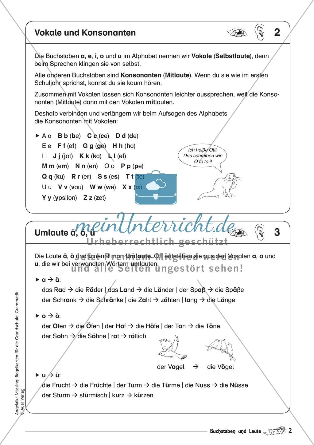 Regelkarten Grammatik: Buchstaben und Laute Preview 4