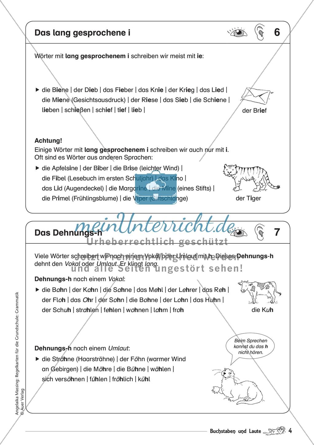 Regelkarten Grammatik: Buchstaben und Laute Preview 6