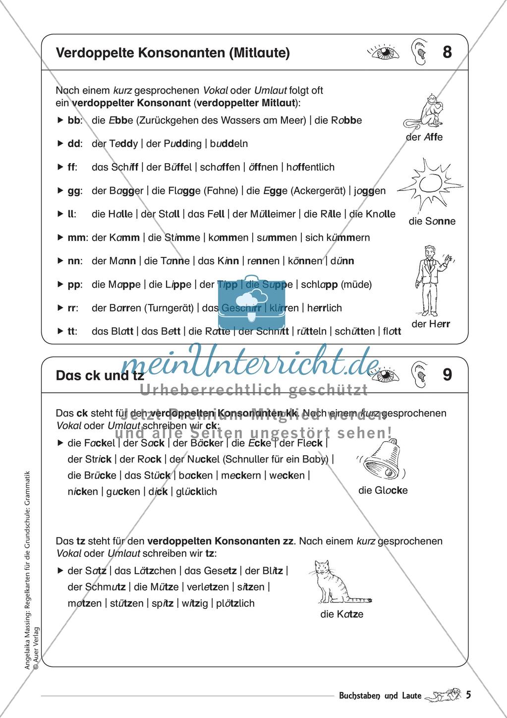 Regelkarten Grammatik: Buchstaben und Laute Preview 7