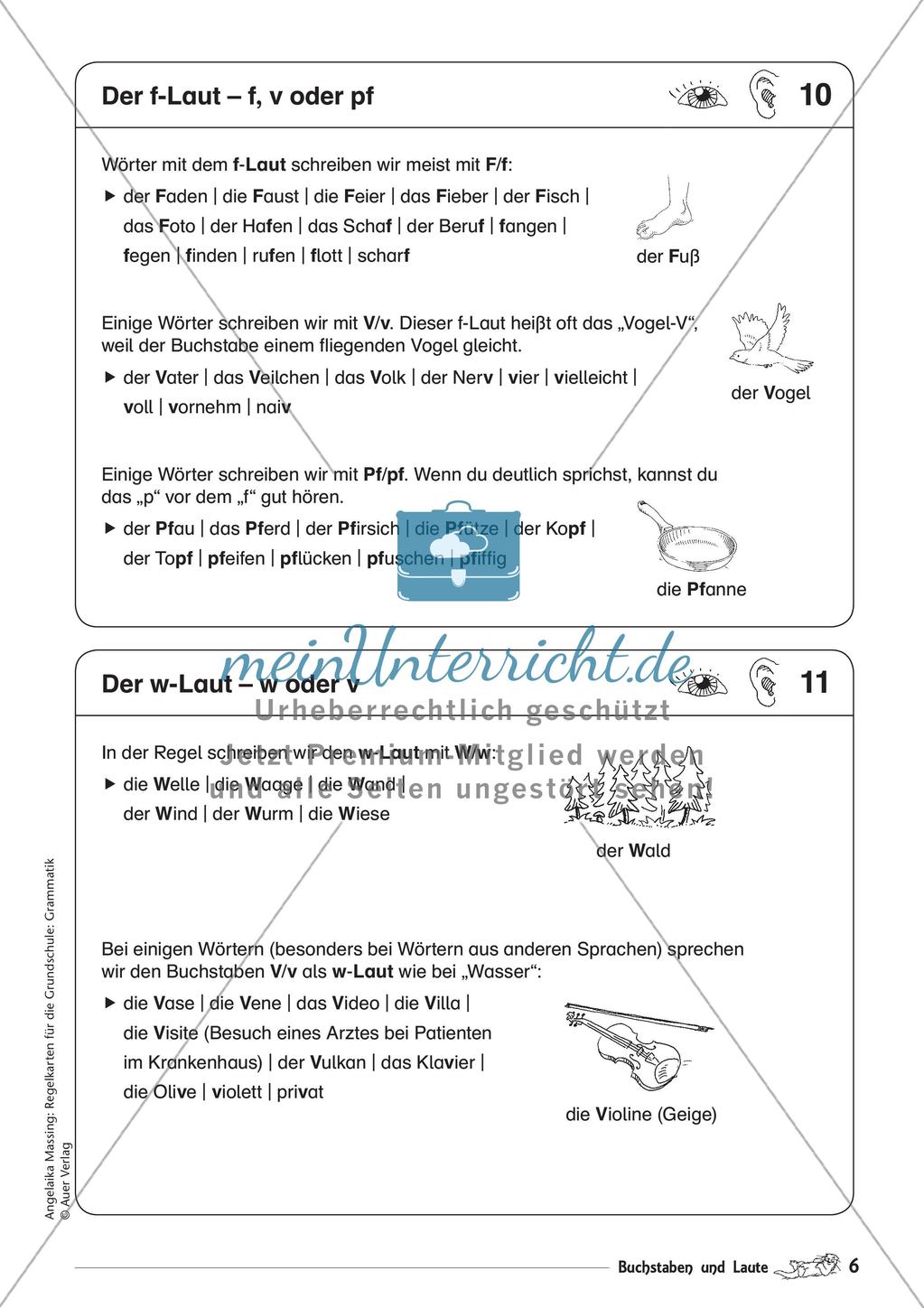 Regelkarten Grammatik: Buchstaben und Laute Preview 8
