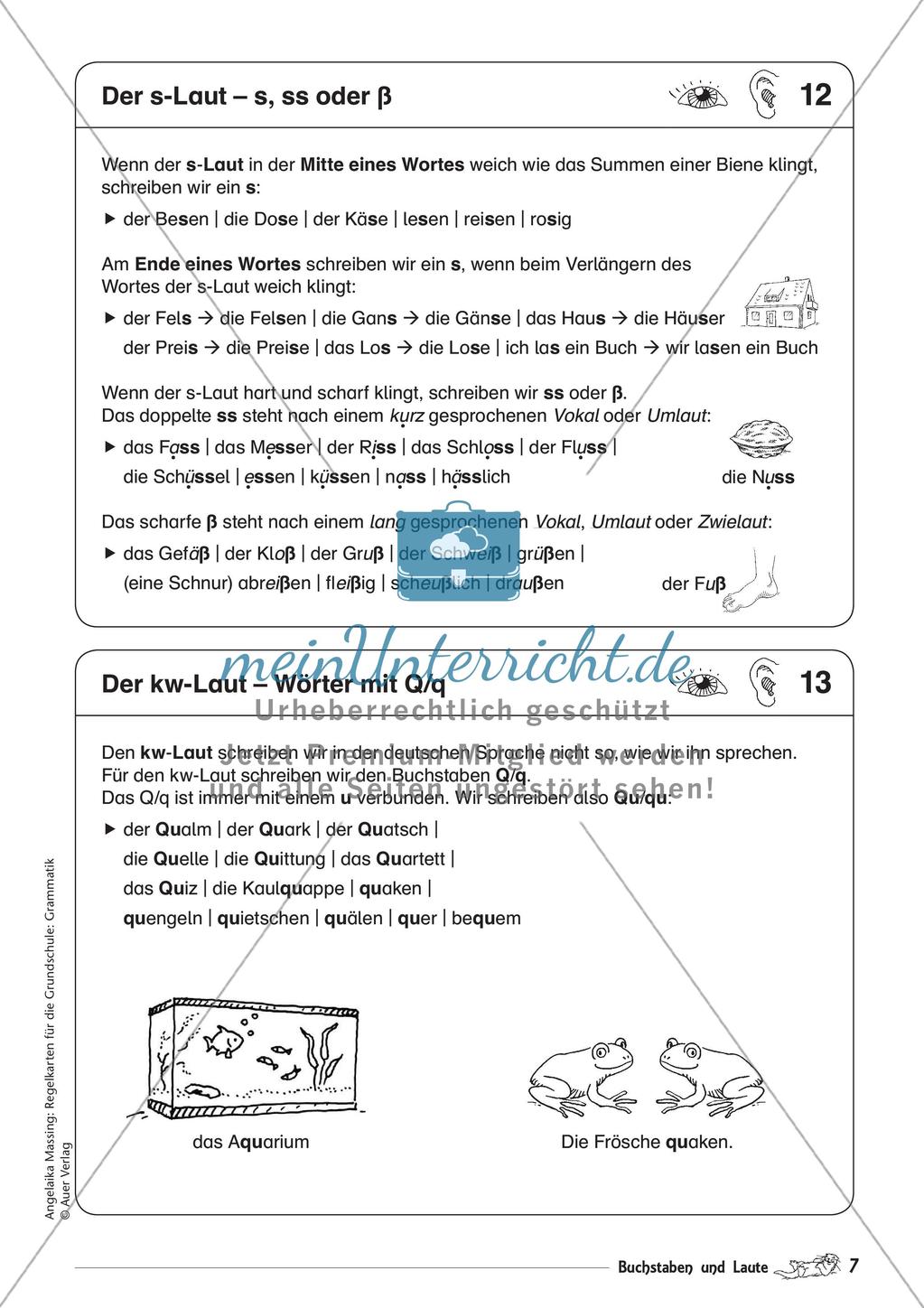 Regelkarten Grammatik: Buchstaben und Laute Preview 9