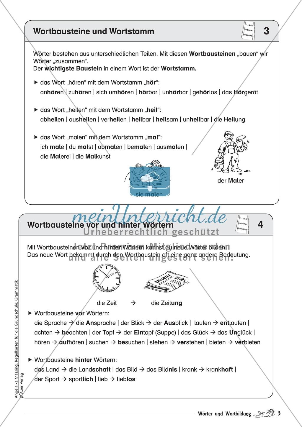 Regelkarten Grammatik: Wörter und Wortbildung Preview 5