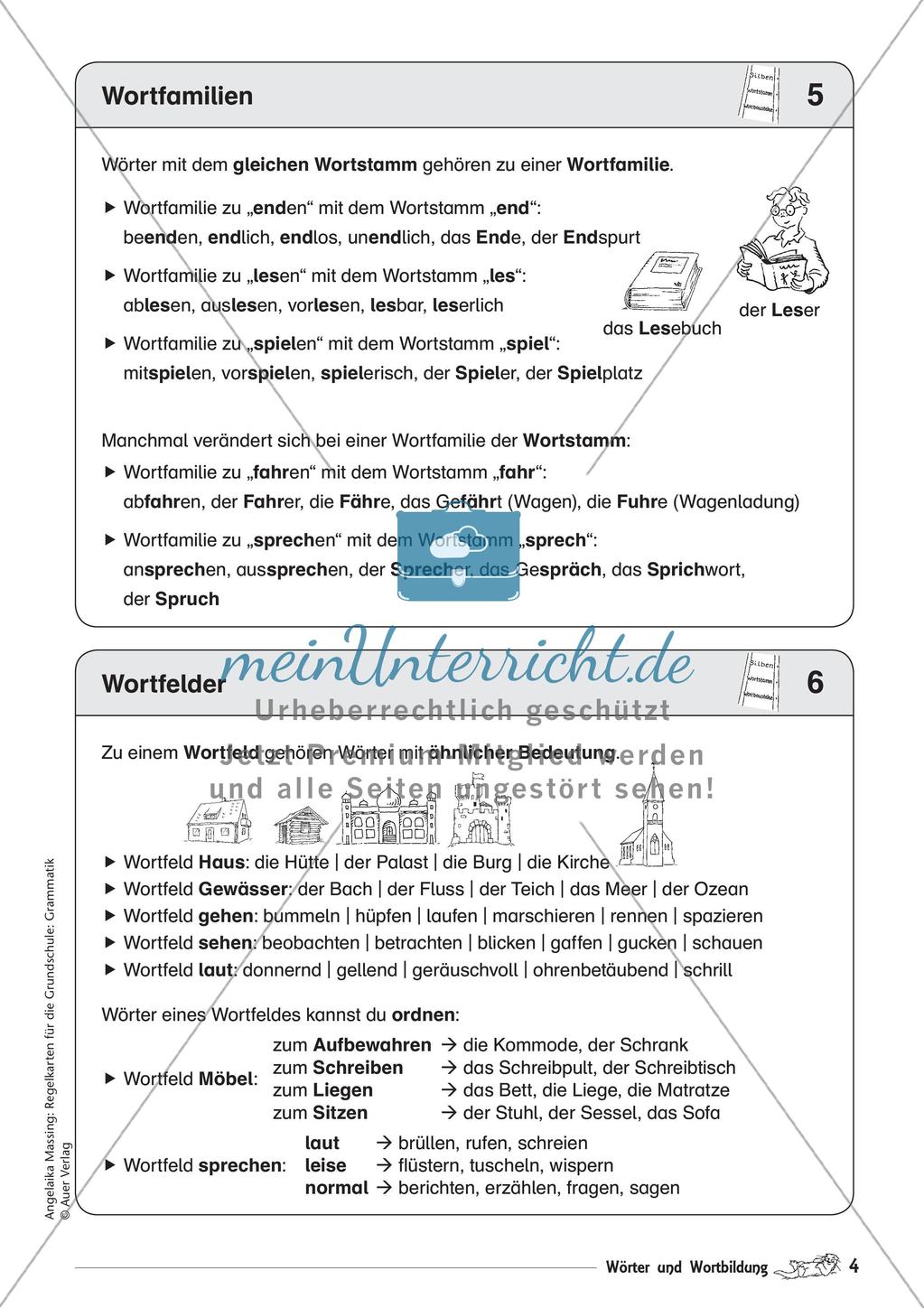 Regelkarten Grammatik: Wörter und Wortbildung Preview 6