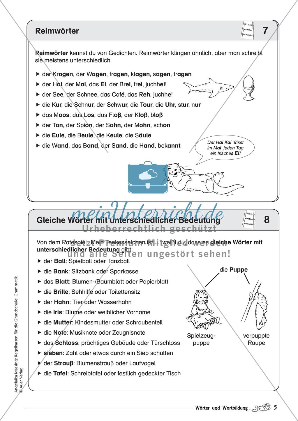 Regelkarten Grammatik: Wörter und Wortbildung Preview 7