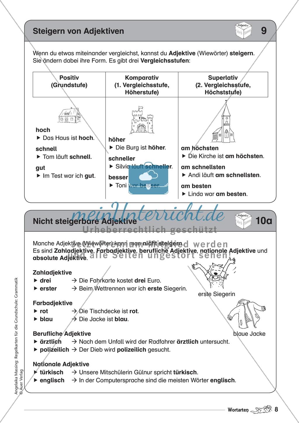Regelkarten Grammatik: Adjektive, Adverbien, Präpositionen, Konjunktionen Preview 10