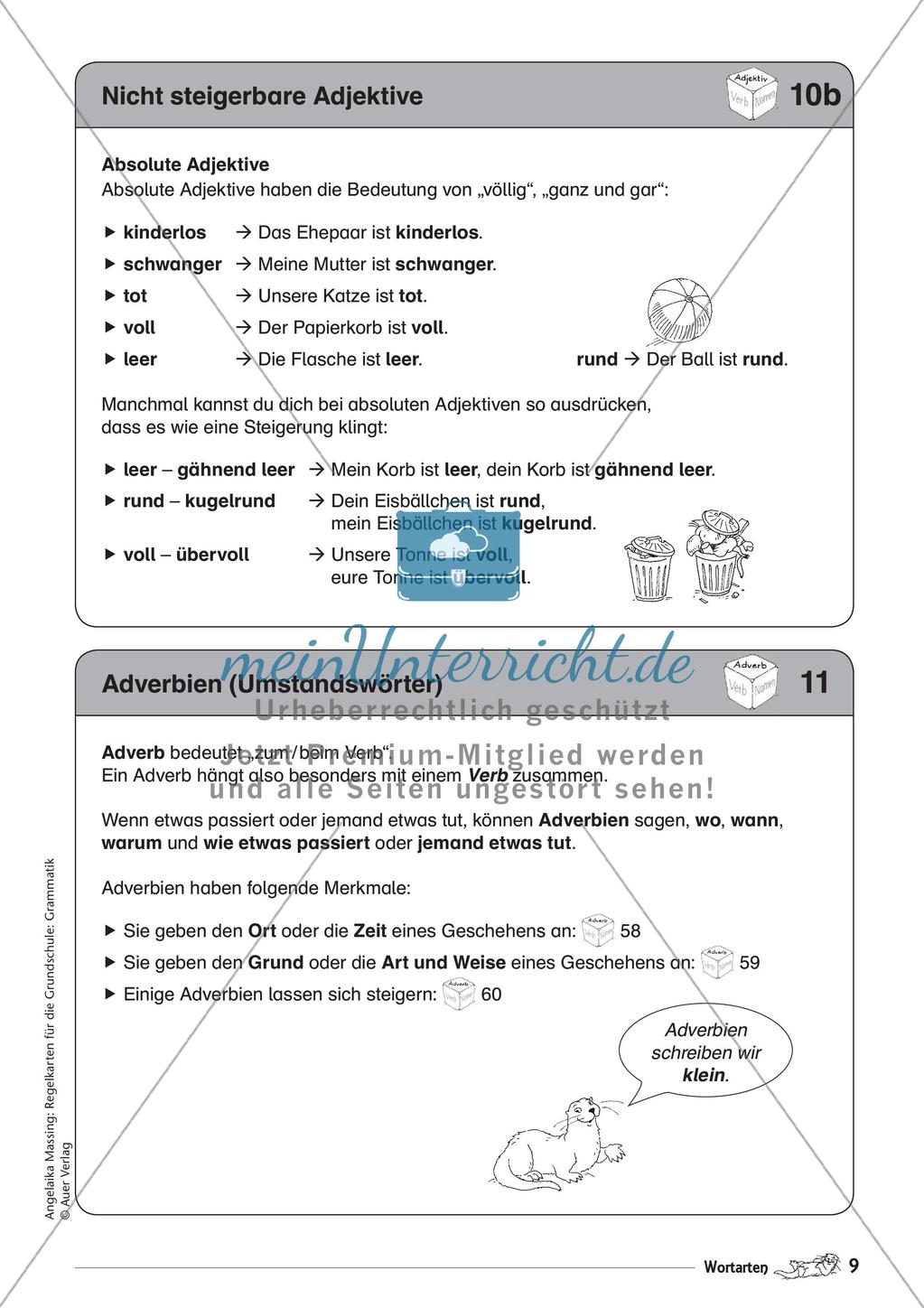 Regelkarten Grammatik: Adjektive, Adverbien, Präpositionen, Konjunktionen Preview 11