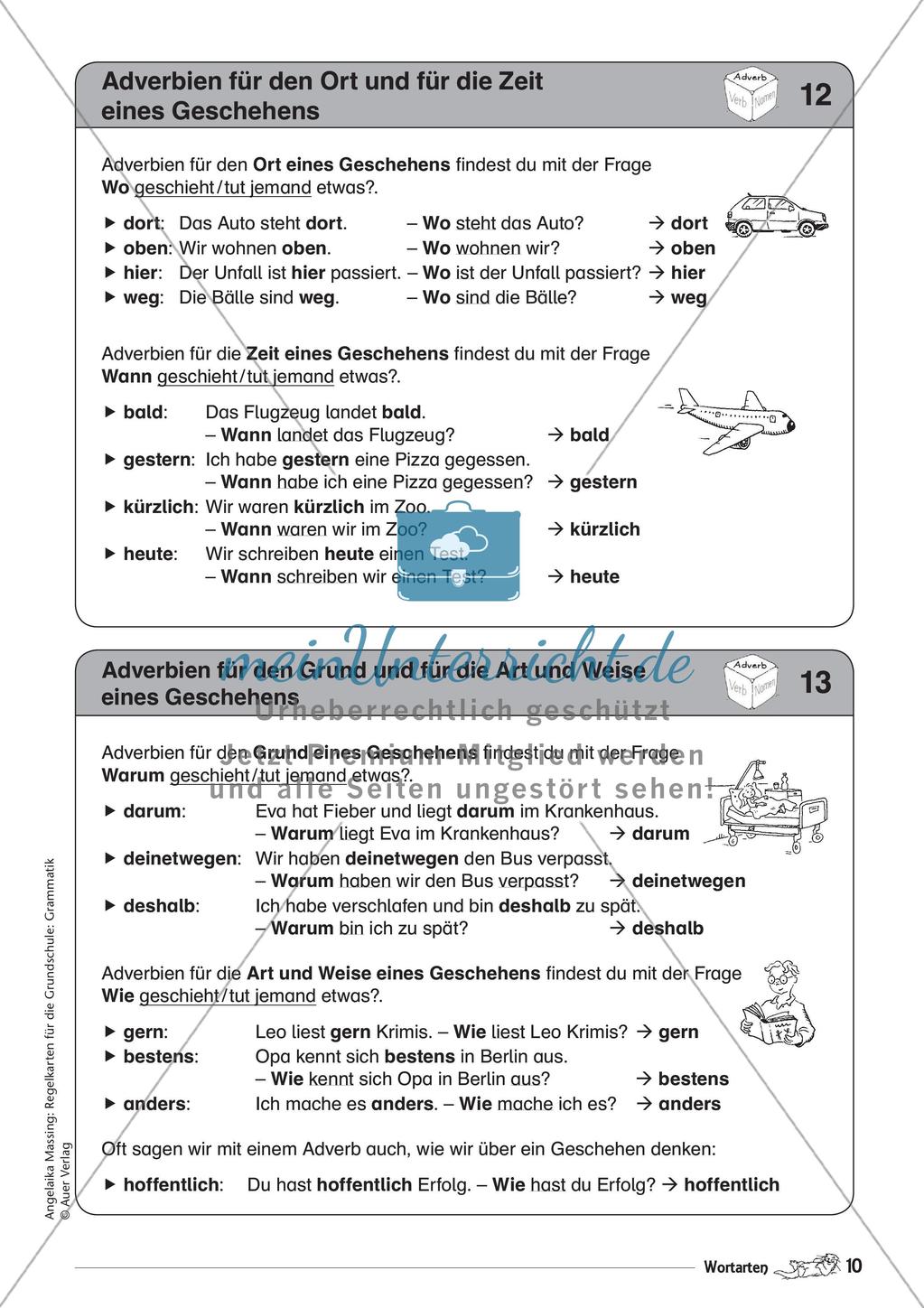 Regelkarten Grammatik: Adjektive, Adverbien, Präpositionen, Konjunktionen Preview 12