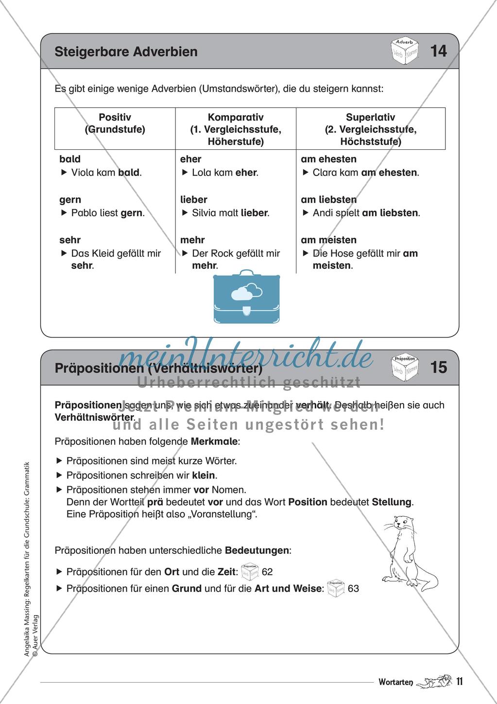 Regelkarten Grammatik: Adjektive, Adverbien, Präpositionen, Konjunktionen Preview 13