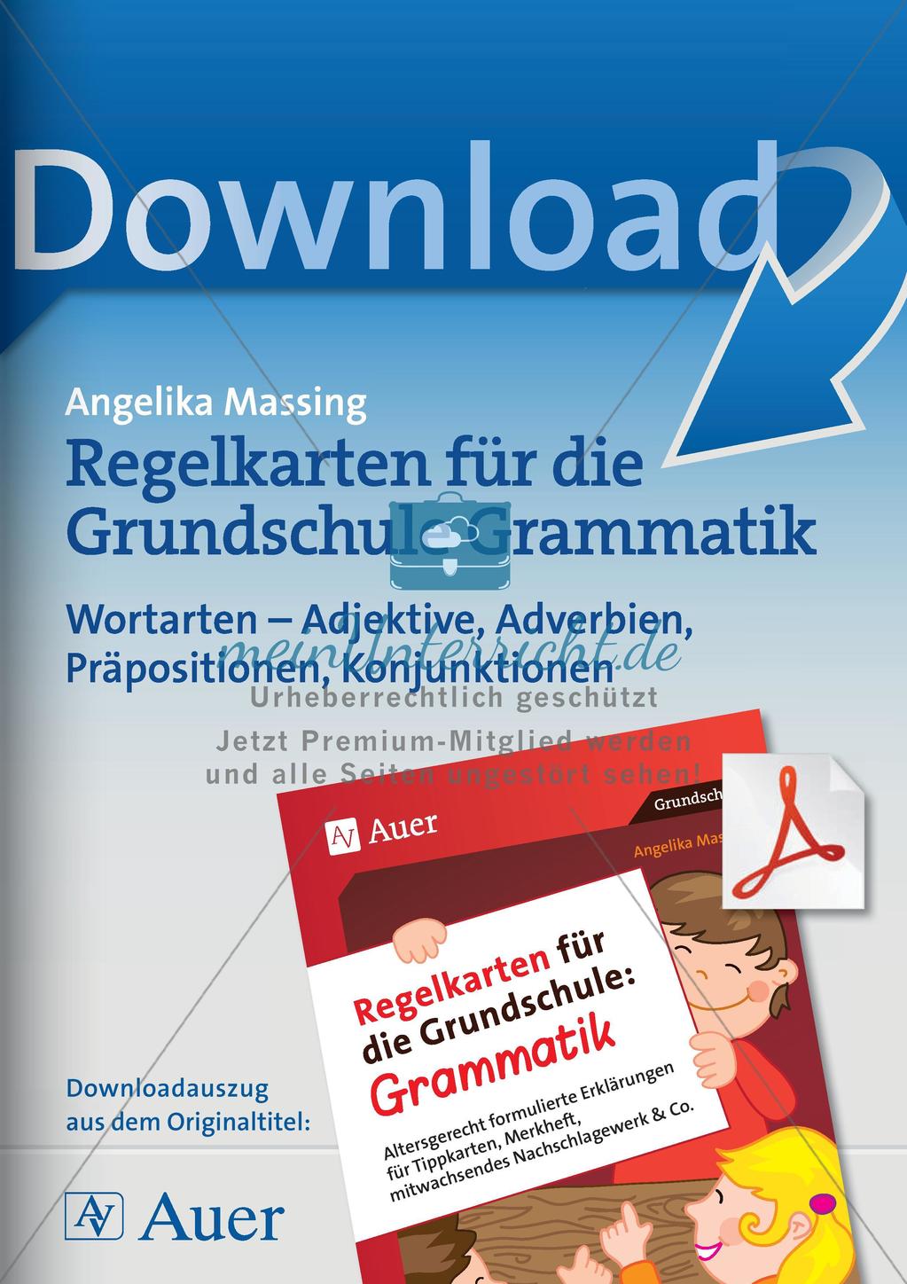 Regelkarten Grammatik: Adjektive, Adverbien, Präpositionen, Konjunktionen Preview 1