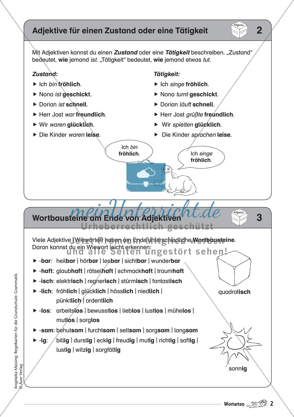 Regelkarten Grammatik: Adjektive, Adverbien, Präpositionen, Konjunktionen Preview 4