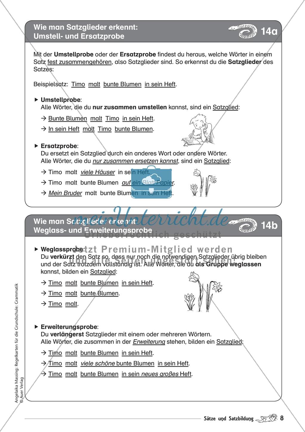 Regelkarten Grammatik: Sätze und Satzbildung Preview 10