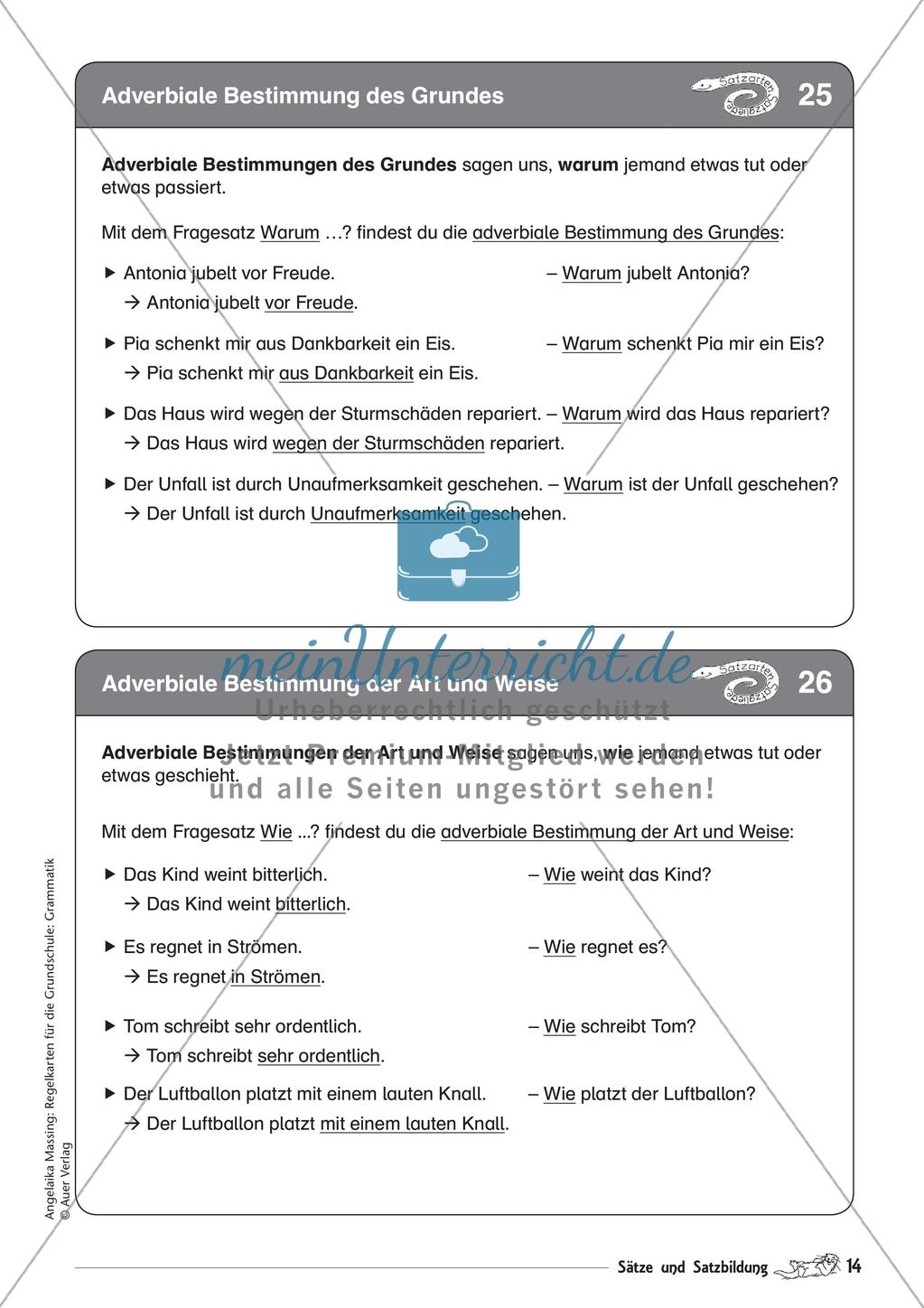 Regelkarten Grammatik: Sätze und Satzbildung Preview 16