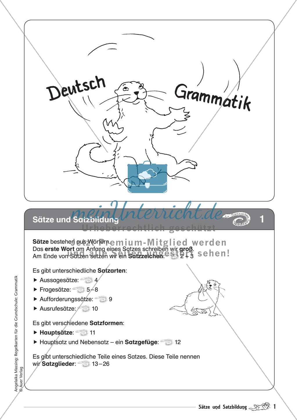 Regelkarten Grammatik: Sätze und Satzbildung Preview 3