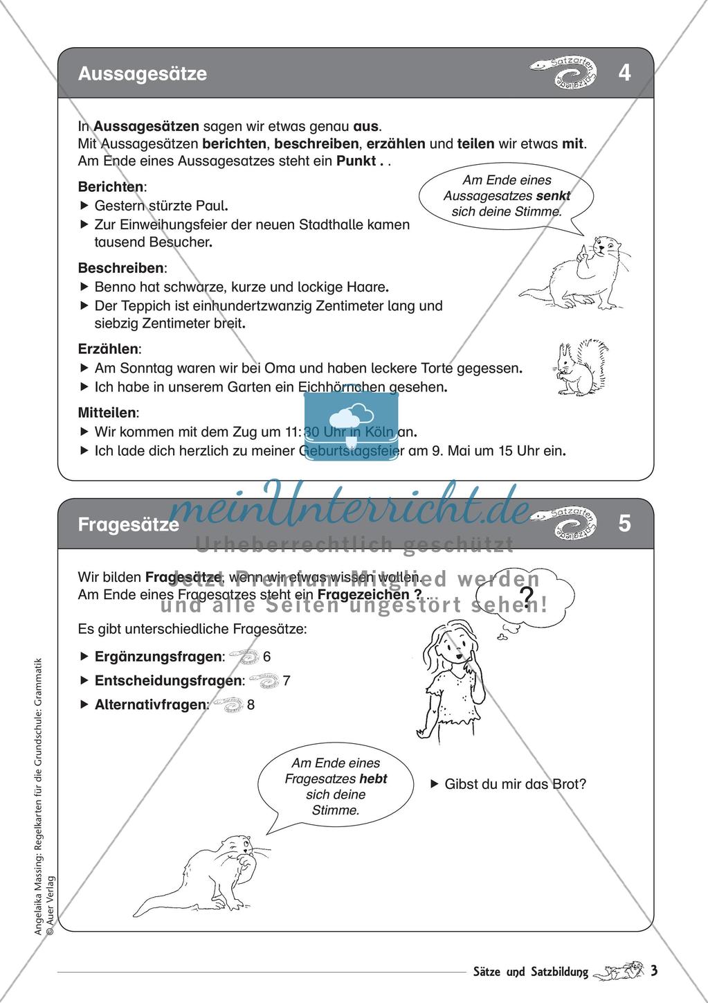 Regelkarten Grammatik: Sätze und Satzbildung Preview 5