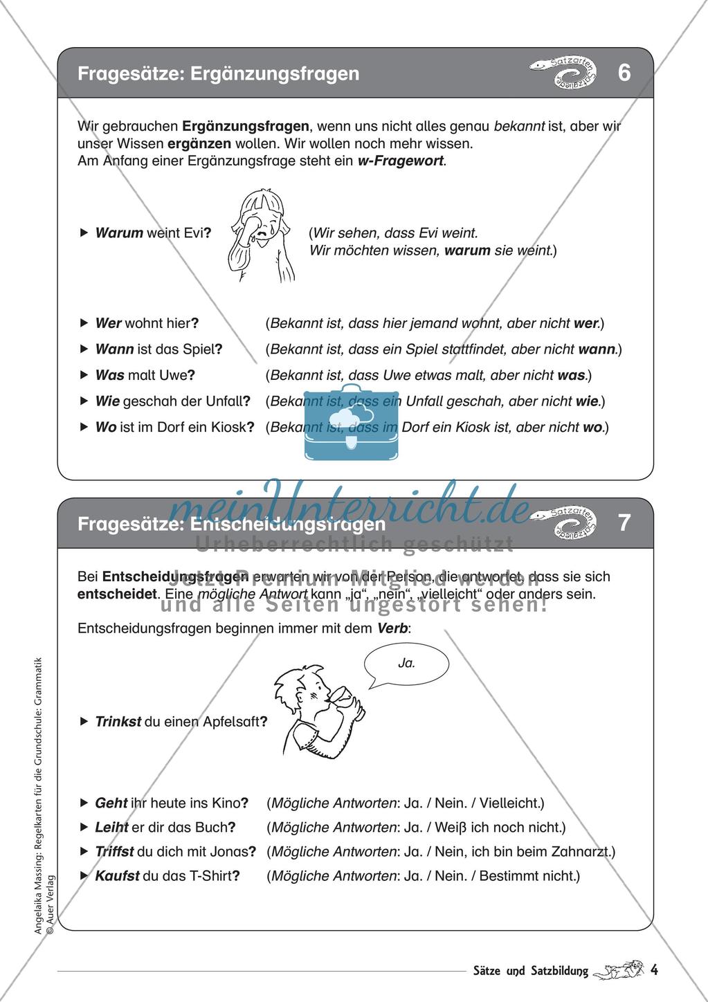 Regelkarten Grammatik: Sätze und Satzbildung Preview 6