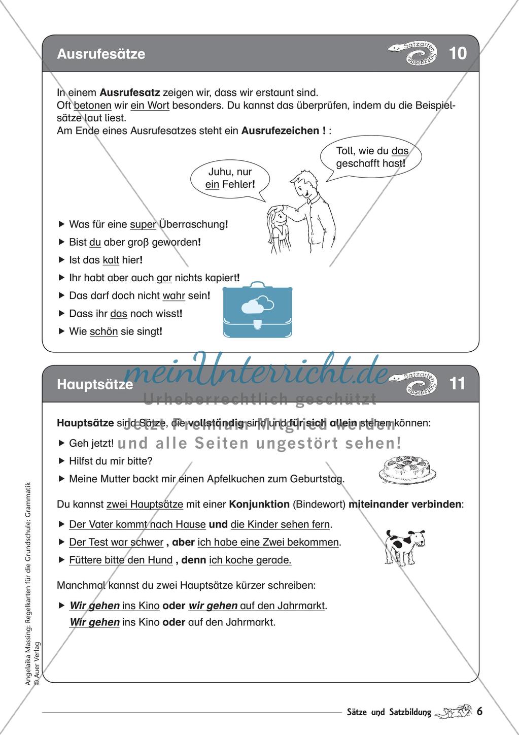Regelkarten Grammatik: Sätze und Satzbildung Preview 8