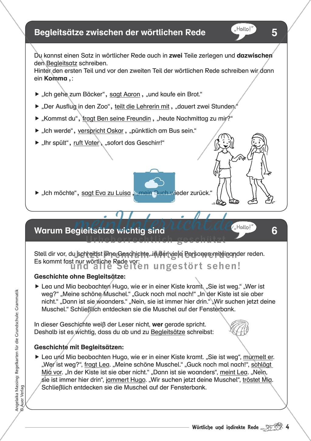Regelkarten Grammatik: Wörtliche und indirekte Rede Preview 6